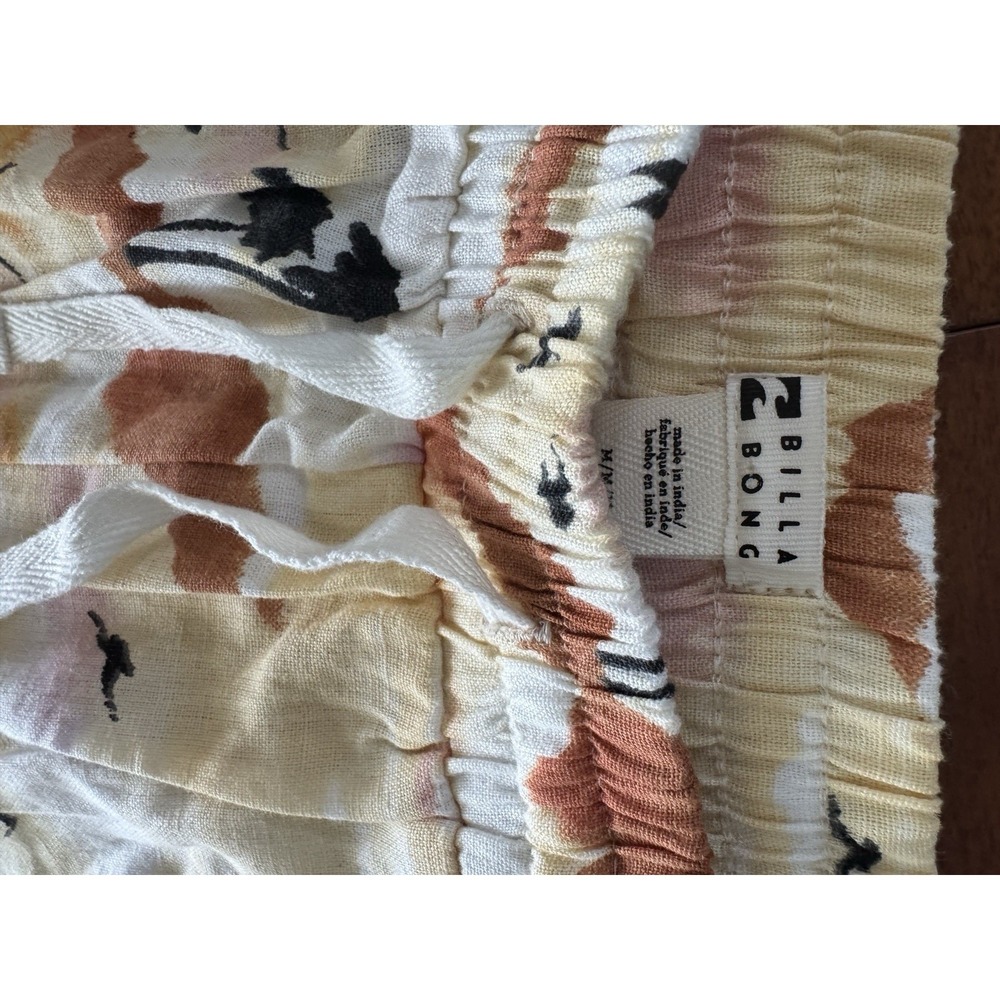 Billabong Women's Pajama Set Button Up Top Shorts Tropical Sunset Palm Trees M - Picture 5 of 7